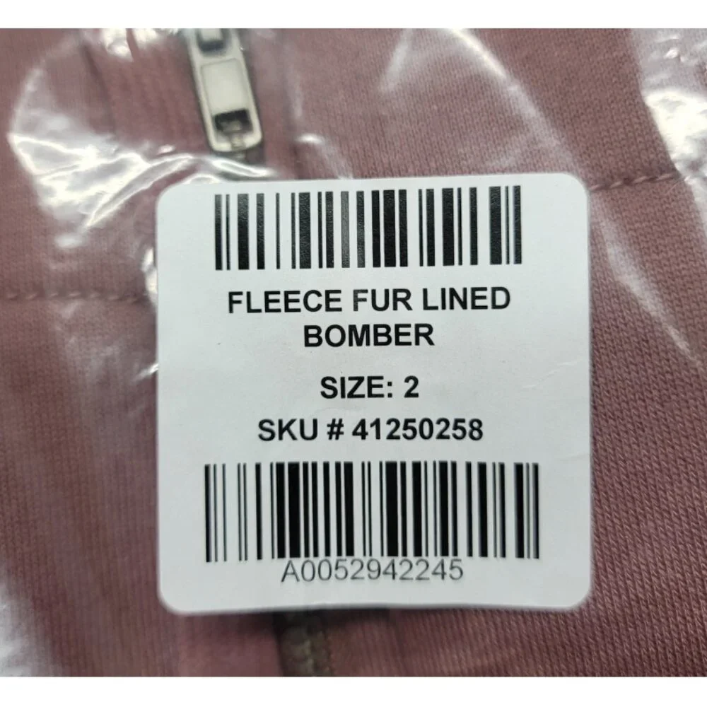 NWT Torrid 2 Rose Taupe Fleece Fur Lined Bomber 2X 18 20 - Picture 7 of 9